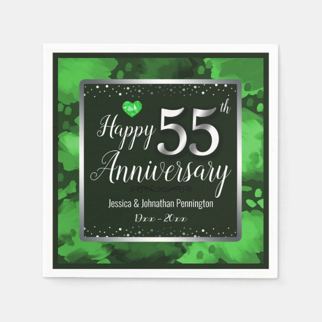 55th Wedding Anniversary Napkins (Front)