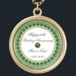 55th Wedding Anniversary Necklace<br><div class="desc">A Digitalbcon Images Design featuring an Emerald Green color theme with a variety of custom images, shapes, patterns and styles in this one-of-a-kind "Emerald Wedding Anniversary" Necklace. This elegant and colorful design makes the ideal gift for the Anniversary gift for the wife or as a gift for family and friends...</div>