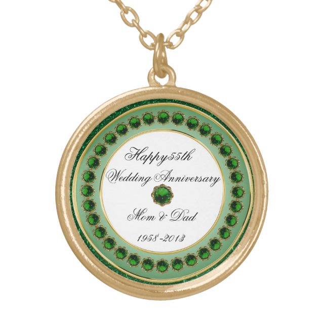 55th Wedding Anniversary Necklace (Front)