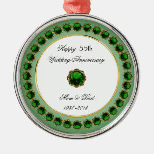 55th Wedding Anniversary Ornament