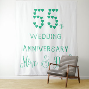 55th Wedding Anniversary Parents Emerald Wedding Tapestry