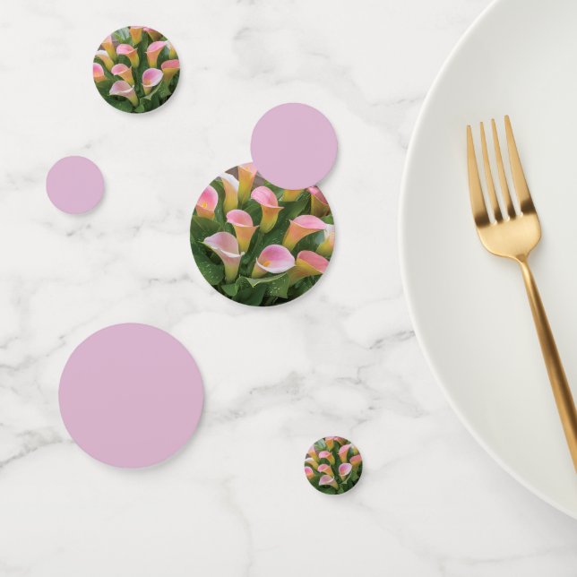 55th Wedding Anniversary Pink Calla Lily Confetti (Group)