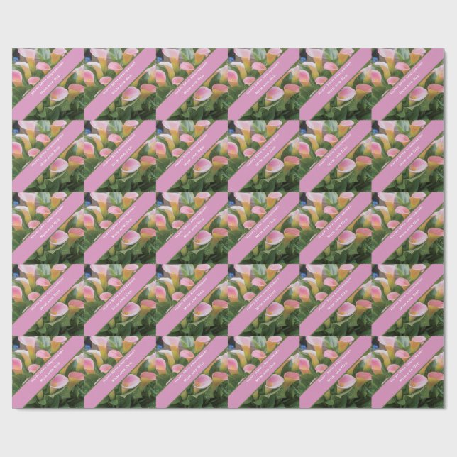 55th Wedding Anniversary Pink Calla Lily Wrapping Paper (Flat)