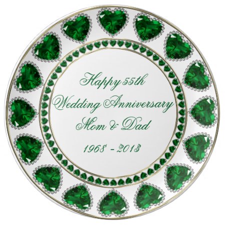 55th Wedding Anniversary Porcelain Plate