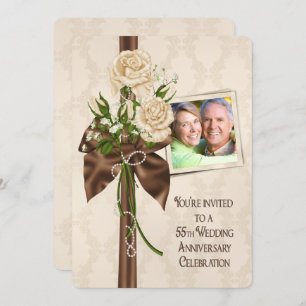 55th Wedding Anniversary Roses Invitation