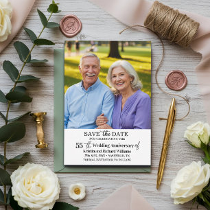 55th Wedding Anniversary Save the Date Photo Note Card