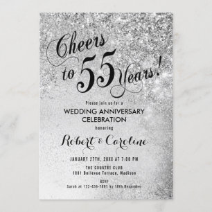 55th Wedding Anniversary Silver Invitation