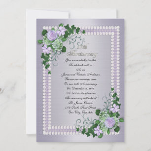 55th Wedding anniversary vow renewal Lavender Invitation