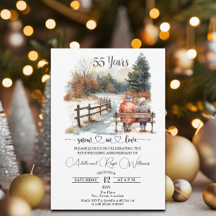 55th Wedding Anniversary Winter Landscape Romantic Invitation