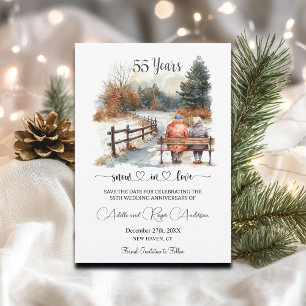 55th Wedding Anniversary Winter Landscape Romantic Save The Date