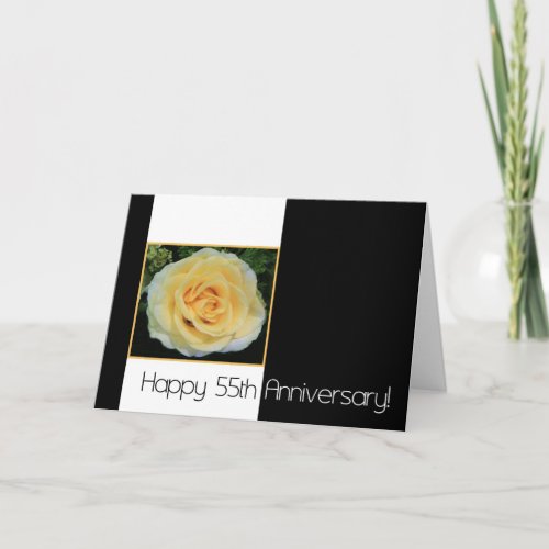 55th Wedding Anniversary _ Yellow Rose Card