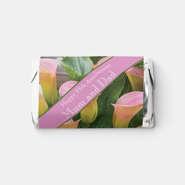 55th Wedding AnniversaryPink Calla Lily Hershey's Miniatures (Front)