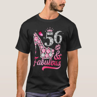 56 And Fabulous High Heel Women 56th Birthday T-Shirt