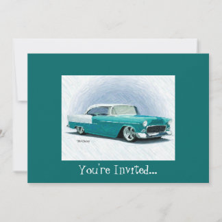 '56 Chevy - Teal Customizable Invitations