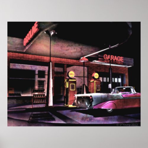 56 Gas Station Poster