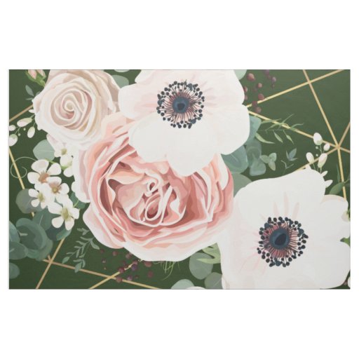 56" Inch Wide Cotton Fabric Geometric Garden Hunte