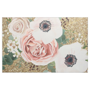 56" Inch Wide Cotton Fabric Geometric Garden Rose