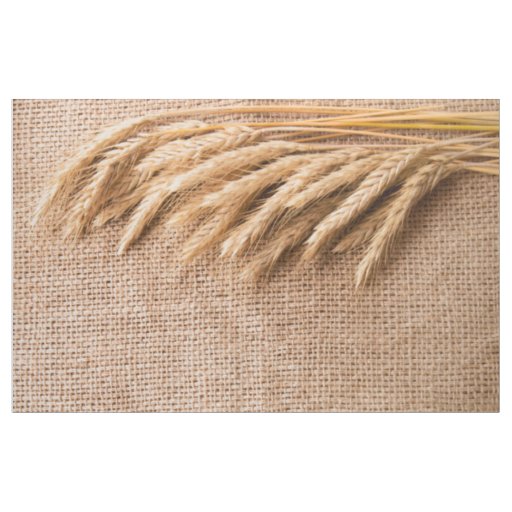 56" Inch Wide Cotton Fabric Wheat on Burlap Sack C