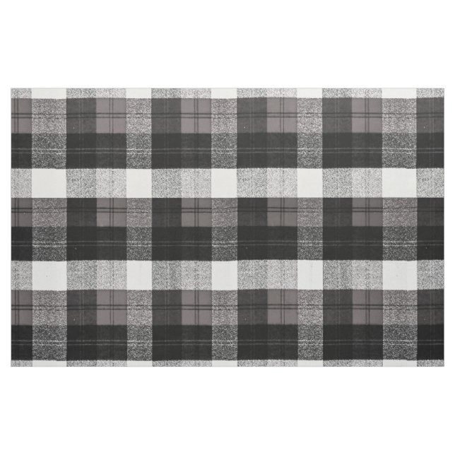 56" Inch Wide Cotton Fabric Xmas Baffalo Plaid Bla (Yard)