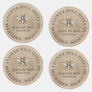 56 Iron-on Apiary Muslin Product Bag Labels 1-inch