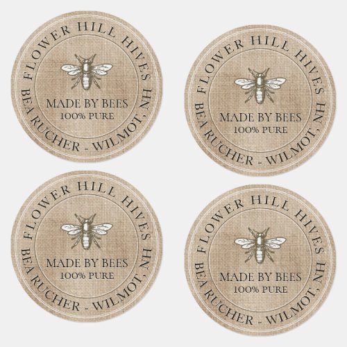 56 Iron_on Apiary Muslin Product Bag Labels 1_inch