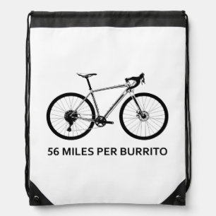 56 Miles Per Burrito Drawstring Bag