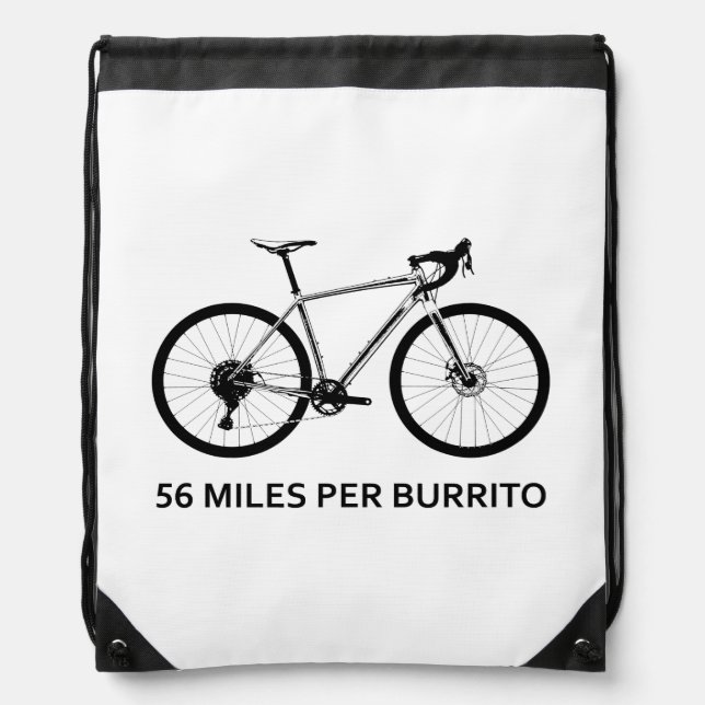 56 Miles Per Burrito Drawstring Bag (Front)