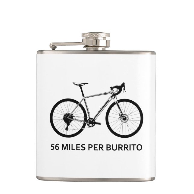 56 Miles Per Burrito Flask (Front)