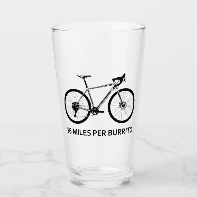 56 Miles Per Burrito Glass (Front)