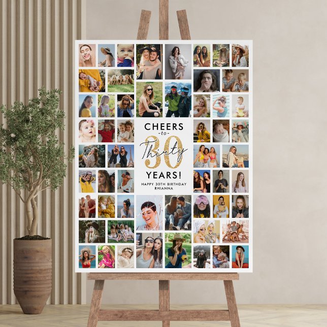 56 Photo Collage 30th Birthday Party Foam Board (Creator Uploaded)