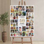 56 Photo Collage 40th Birthday Party Foam Board<br><div class="desc">Cheers to the years with our unique Minimalist 40th Birthday Party Picture Board! Featuring a photo collage of 56 highlighted moments, this piece is both a gift and a keepsake. The centrepiece is a shimmering faux gold '40', with 'forty' written in an elegant script font. Personalize it with a 'happy...</div>