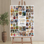 56 Photo Collage 70th Birthday Party Foam Board<br><div class="desc">Cheers to the years with our unique Minimalist 70th Birthday Party Picture Board! Featuring a photo collage of 56 highlighted moments, this piece is both a gift and a keepsake. The centrepiece is a shimmering faux gold '70', with 'Seventy' written in an elegant script font. Personalize it with a 'happy...</div>