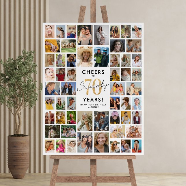 56 Photo Collage 70th Birthday Party Foam Board (Creator Uploaded)