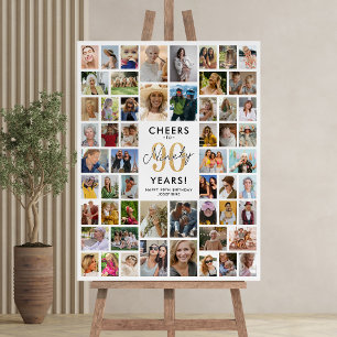 56 Photo Collage 90th Birthday Party Foam Board