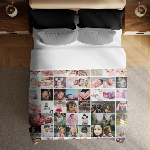 56 Photo Collage Personalized King Size 1 sided Duvet Cover