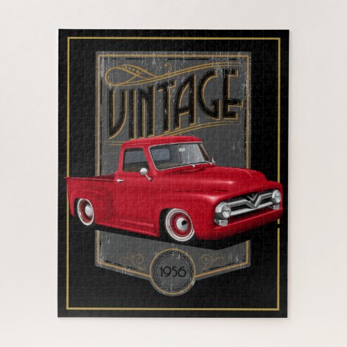 56 Red Classic Truck Jigsaw Puzzle