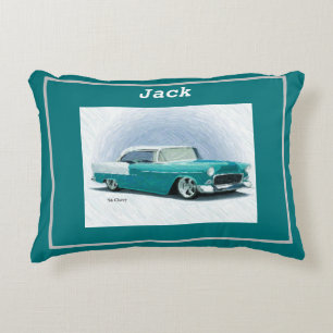'56 Turquoise Chevy Personalized Accent Pillow