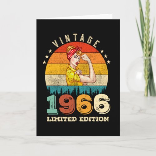 56 Year Old 1966 Vintage Women 56th Birthday Gift Card