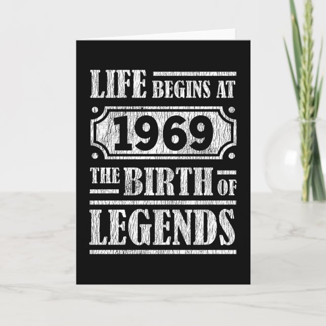 56 Year Old 1969 Birth Of Legend 56th Birthday Card (Front)