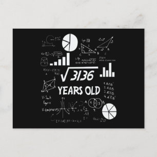 56 Year Old Bday Math Teacher 56th Birthday Gift Postcard