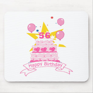56 Year Old Birthday Cake Mouse Pad
