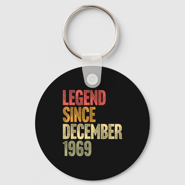 56 Year Old Legend Since December 1969 Retro 56th  Keychain (Front)