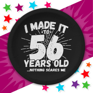 56 Year Old Sarcastic Meme Funny 56th Birthday Paper Plates