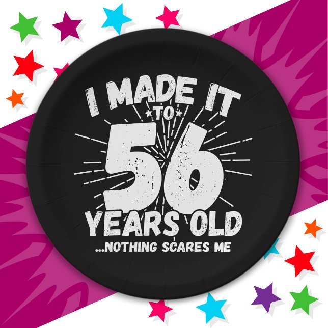56 Year Old Sarcastic Meme Funny 56th Birthday Paper Plates (Creator Uploaded)