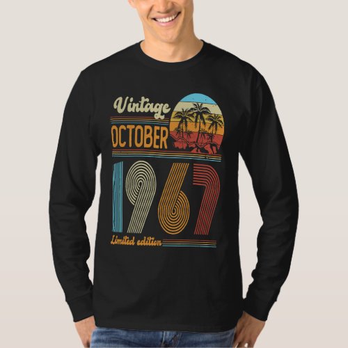 56 Years Old Birthday  Vintage October 1967 Women  T_Shirt