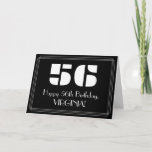 [ Thumbnail: 56th Birthday: Art Deco Inspired Look "56" & Name Card ]