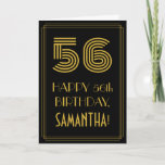 [ Thumbnail: 56th Birthday: Art Deco Inspired Look "56" & Name Card ]