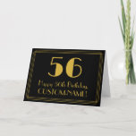 [ Thumbnail: 56th Birthday: Art Deco Inspired Look "56" + Name Card ]
