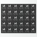 [ Thumbnail: 56th Birthday - Art Deco Inspired Look "56", Name Wrapping Paper ]