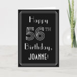 [ Thumbnail: 56th Birthday: Art Deco Style # 56 & Custom Name Card ]